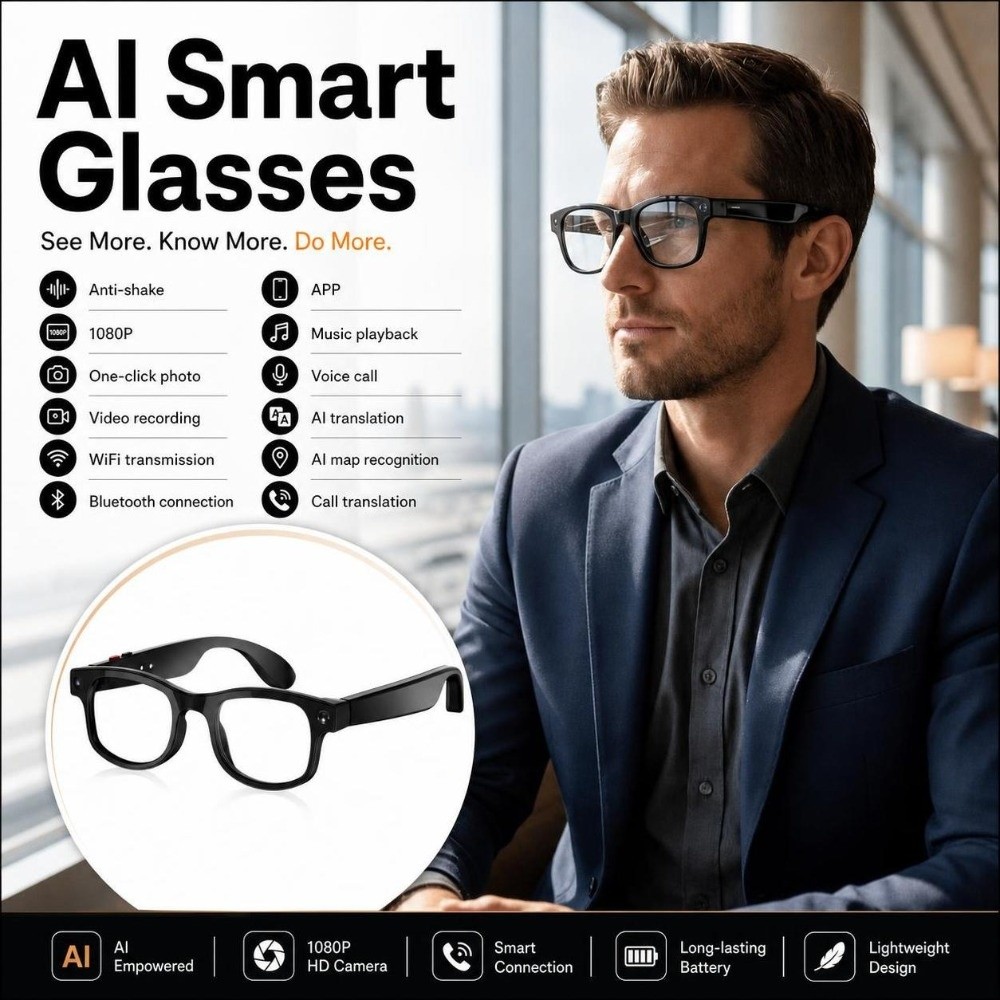 2 in 1 AI Smart Glasses HD Pho - огляд і ціна Blue Light Glasses