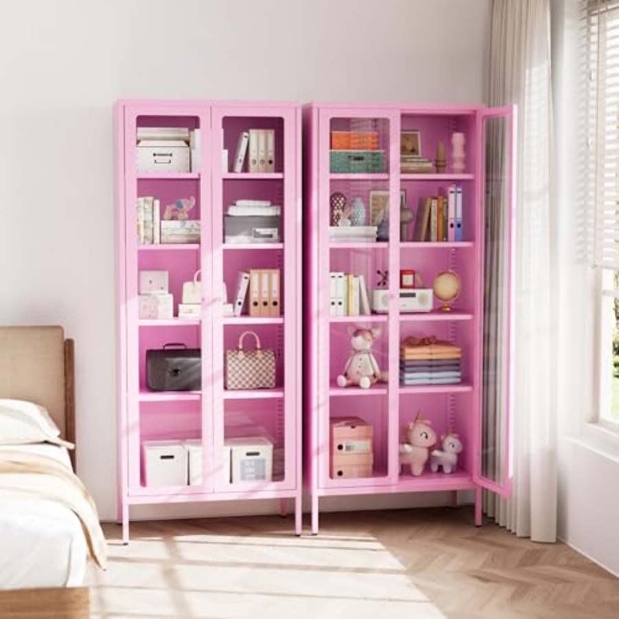 5-Tier Glass Display Cabinet f - огляд і ціна Home Office In Living Room